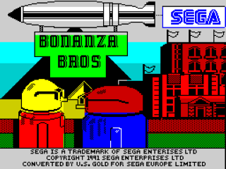 Bonanza Bros. title screen for ZX Spectrum